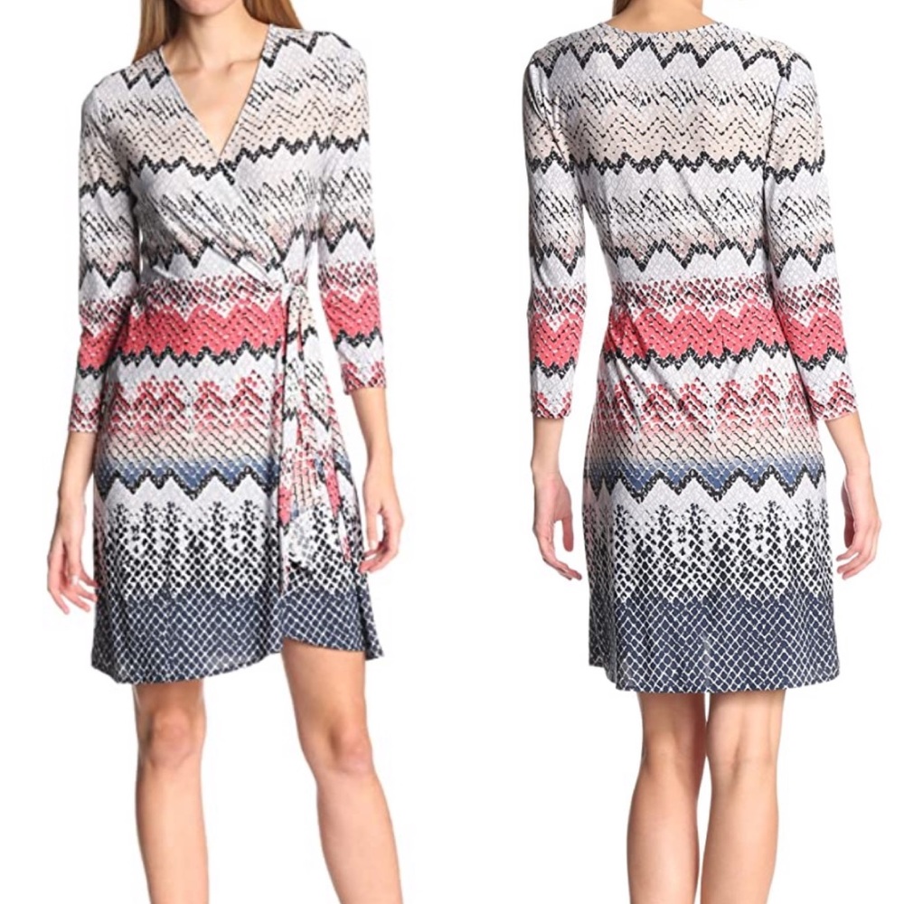 Bcbgmaxazria Adele Patterned Wrap Mini Dress - image 2